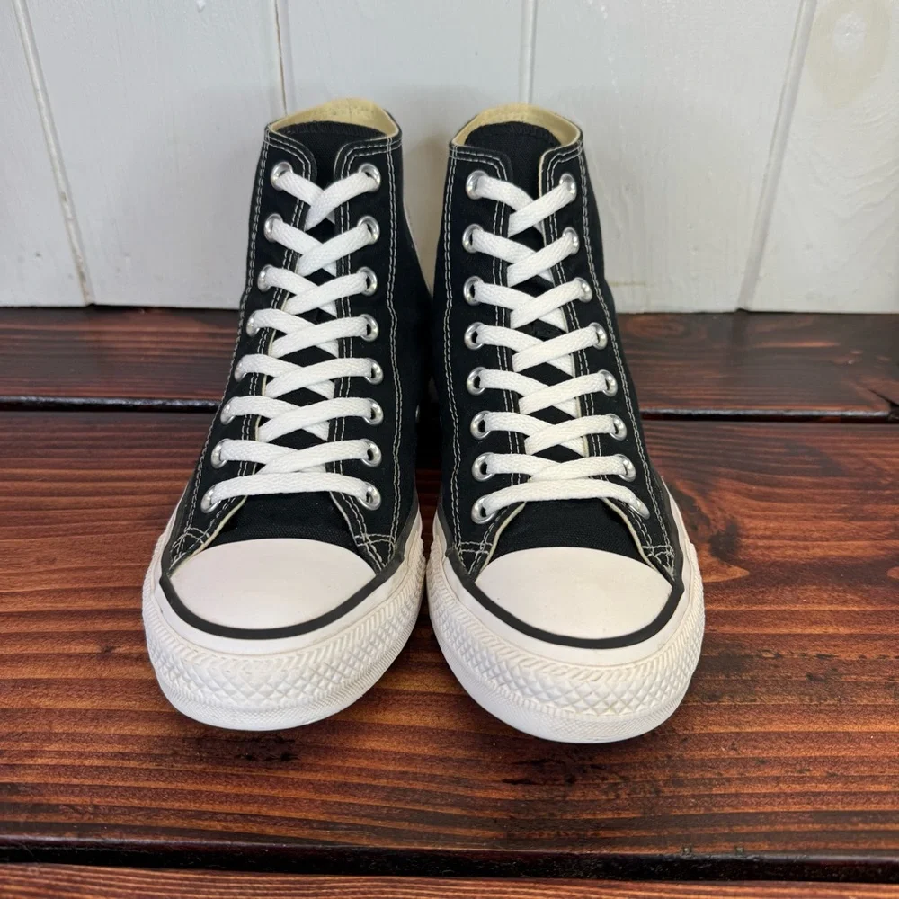 Converse Black and White High Top Sneakers - Picture 3 of 9